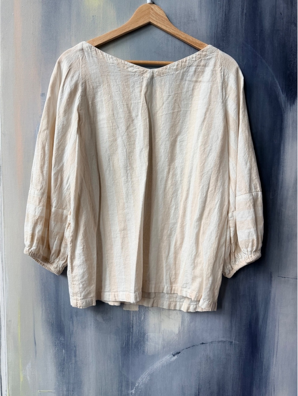 LOFT Linen Viscose Balloon Sleeve Blouse Cream S - Picture 5 of 6